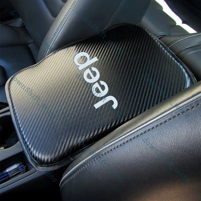 $15.88 • Buy X1 For JEEP Carbon Fiber Car Center Console Armrest Cushion Mat Pad Cover New
