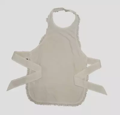 Ladies White 50'S Victorian Bib Apron Waitress Maid Fancy Dress Costume Pinny • £6.49