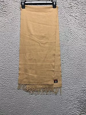 Johnston Of Elgin Scarf Tan Cashmere And Mink Fringed Made In Scotland • $19.88