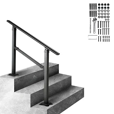 VEVOR 3FT Stair Handrail Railing For 1-3 Step Hand Rail Kit Carbon Steel Black • $62.99