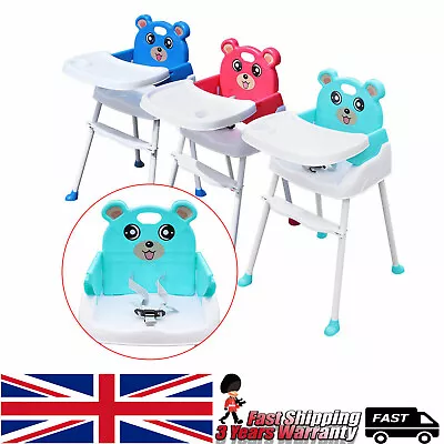 Baby Highchair Folding Infant High Feeding Seat Kids Toddler Table Chair 4-in-1 • £22