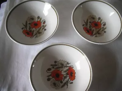£12.99 • Buy 3 J & G Meakin POPPY Design Pudding Bowls