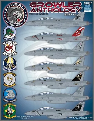 1/48 Furball EA-18G Growler Anthology Part IV Decals • $21.99