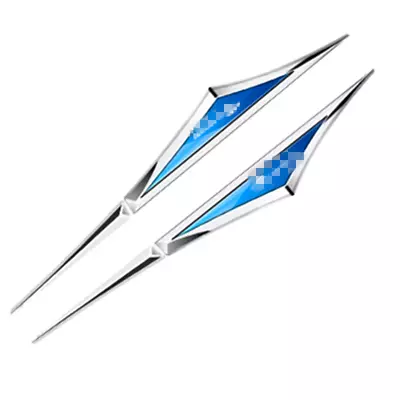 2Pcs Alloy Car Accsesories Front Trims Cover Emblem Sticker Silver/Blue Decals • $13.11