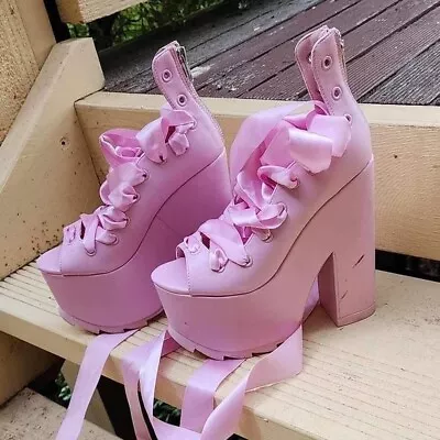 YRU Pink Ballet Bae Platform Shoes • $95