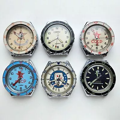 1980s Soviet Slava Quartz Dive Watches Set USSR CCCP Vintage - Working Condition • $647.92