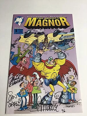 The Mighty Magnor #3 ~ SIGNED BY SERGIO ARAGONES STAN SAKAI & MARK EVANIER 9.4 • $64.92