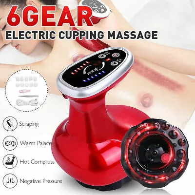 USB Electric Guasha Scraping Therapy Suction Vacuum Body Detox Slimming Massager • £16.99