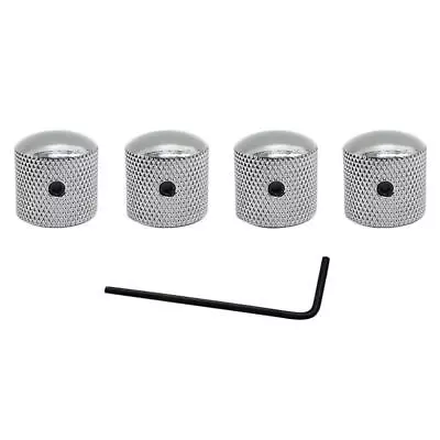 4 Metal Tone Volume Speed Control Dome Knobs For Electric Guitar Bass • £6.34