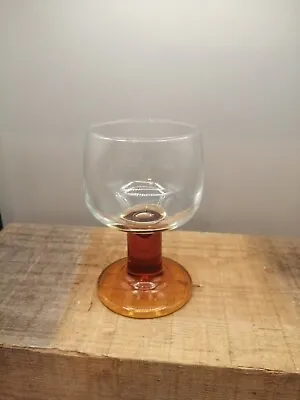 Vintage French Port Wine Glass With Thick Cylinder Amber Stem  • £8