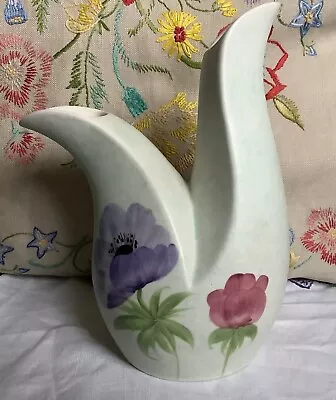 Vintage RADFORD England Pottery Hand Painted Jug Vase Anemone Double Spout • £20