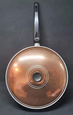 Vintage Retro Anodised Egg Poaching Pan Copper Orange  Lid Camping Caravan 60s • $24