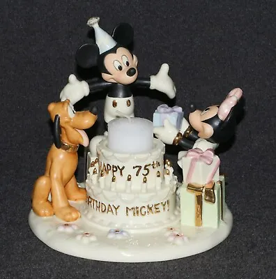 Disney 2003 Lenox Happy 75th Birthday Party Mickey Votive Minnie Mouse Figurine • $68.94