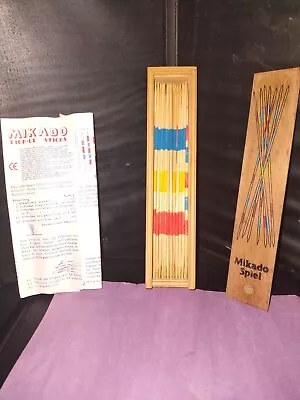 1 Set Of New Wood Pick Up Sticks With Wooden Box Pick-up Mikado Spiel Game • $4