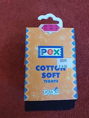 £4 • Buy Girls PEX Cotton Soft Plain Tights, 5-7 Year Black