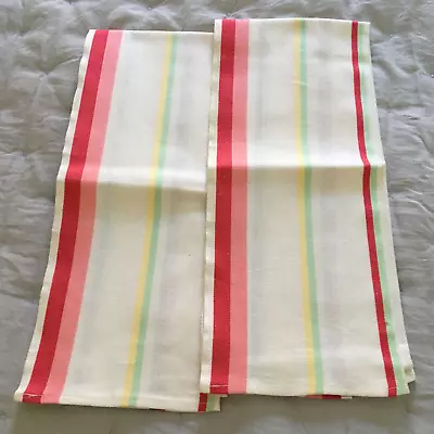 2 Vintage NOS Cannon Cotton Striped Kitchen Dish Towels Farmhouse Cottage • $19.99