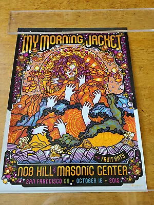 My Morning Jacket Nob Hill Masonic Center SF SIGNED Numbered Guy Burwell 2015 • $134.99