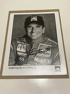 Vintage 1995 Emerson Fittipaldi F1 And INDY 500 Champion Foto Signed Autograph • $10