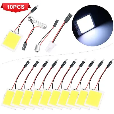 For Toyota 10X 48SMD COB Panel Festoon T10 BA9S Car Interior Dome Map Light Bulb • $10.99