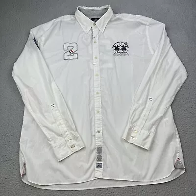 LA MARTINA Shirt Mens 4XL White Argentinian Polo Embroidery Maserati Button Up • $39.99