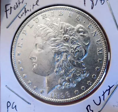 Morgan Silver Dollar 1896 Frosty Bu Nice Luster • $28.55