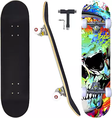 Skateboards For Beginners Adults Youths Teens Kids Girls Boys 31 Inch Pro Comple • $50.99