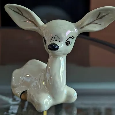 1950s Kitsch Ceramic Deer Big Eye Doe Figure CA USA Vtg Art Statue Mid Century • $14