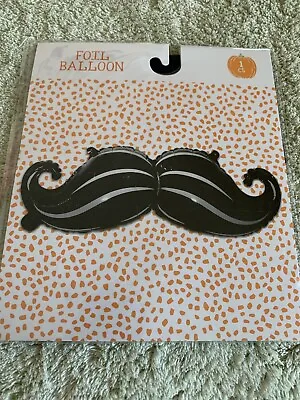 NEW Foil Balloon Halloween Black Silver Mustache • $4