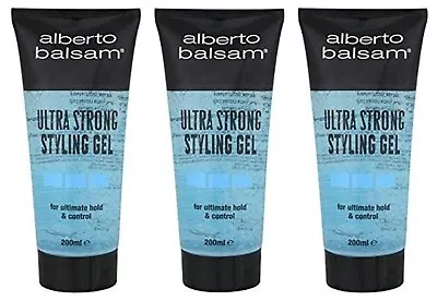 3x Alberto / Balsam Ultra Strong Gel / 200 Ml /Hold And Control/ All Hair Type • £4.89