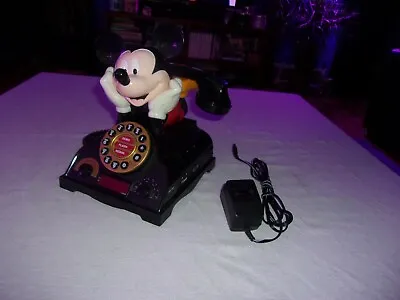 Vintage Mickey Mouse Disney Phone Rotary Style Push Button Telemania Telephone • $29.95