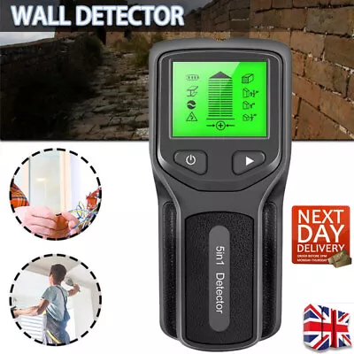 5 In 1 Metal Detector AC Voltage Live Wire Wood Pipe Stud Finder Wall Scanner • £14.99