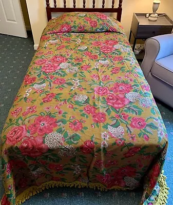 Bates Vintage Twin Fringed Bedspread Blanket 104”L  X 78”W Made In USA • $54.99