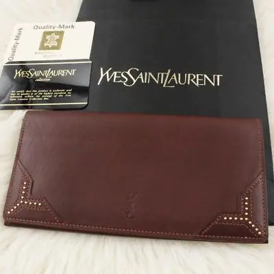 Yves Saint Laurent YSL Long Wallet Monogram Bordeaux Red With Card Hardware • $269.34