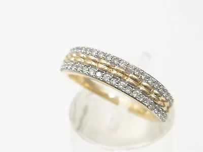 Size 54 Ring 750 GOLD 18K Yellow Gold Diamond Gold Gold Ring Ring G2564/23 • £329.54