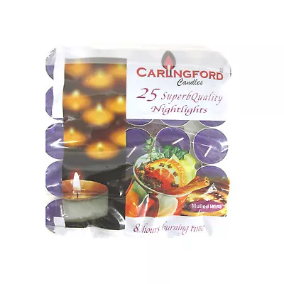 Carlingford Candles Scented Tea Lights Nightlights 25 Pack 6-8 Hour Burning Time • £6.25