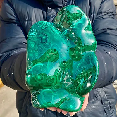 4.9LB Natural Glossy Malachite Transparent Cluster Rough Mineral Sample • $0.99