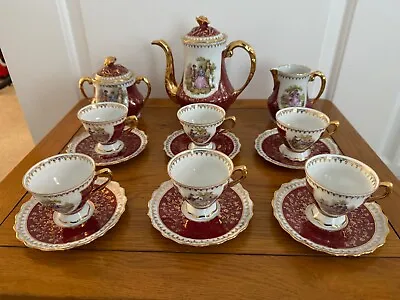 Small Mid-Century R. Leclair/Meissner Limoges  Fragonard  Decorated Coffee Set • £110