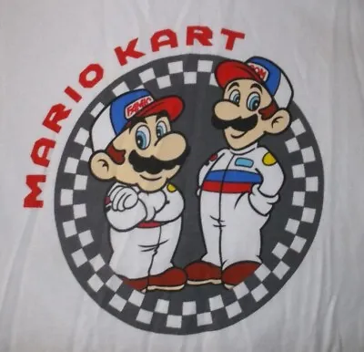 Cool Mens White Super Mario Brothers Mario Kart T-shirt Size M • £10