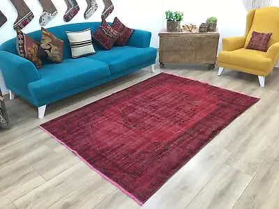 Red Carpet Turkish Rug Bedroom Rug Kitchen Rug Vintage Rug Rustic Style • £212.93