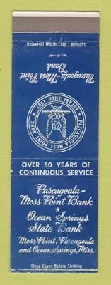 Matchbook Cover - Pascagoula Moss Point Bank Ocean Springs MS WEAR • $3.99