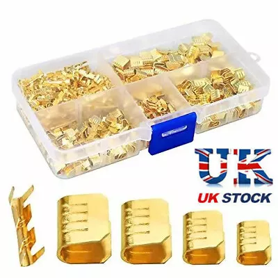 500Pcs U Shape Copper Terminals Crimp Kit - Non-Insulated Assortment Cable Wire • £7.29