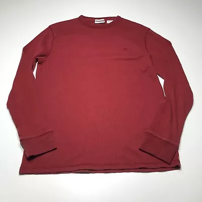 Timberland Thermal Top Mens Size Medium Red Long Sleeve Waffle Knit Regular Fit • $15.99