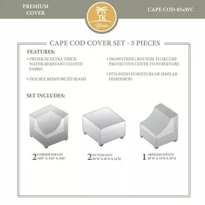 TKC Cape Cod 5 Piece All Weather Cover Set In Beige • $311.54