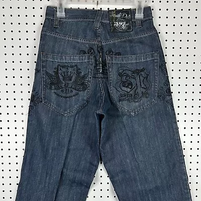 Southpole Crown Stitched Wide Leg Jeans Skate Baggy Streetwear JNCO Style 28x32 • $99.89