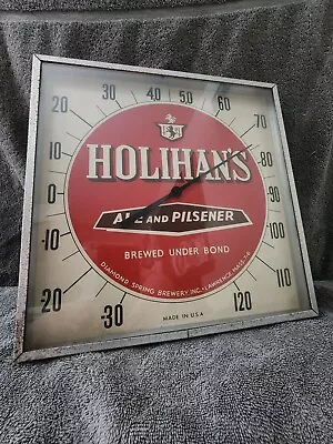 Vintage Holihan's Ale And Pilsner Thermometer Beer Sign • $150