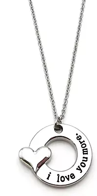 Mother Daughter Necklace I Love You More Necklace 18 Inch Stainless Steel Neckla • $22.49