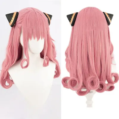 Pink Anime Cosplay Japanese Wig With Bangs 60cm Heat Resistant Costume Hair  • £50.84