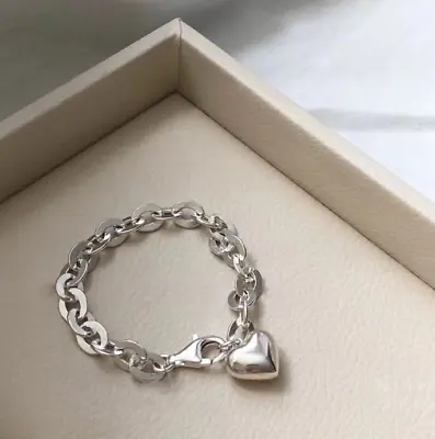 Women 925 Sterling Silver Simplicity Fine Jewelry Love Bracelet Chain Bracelets • $9.40