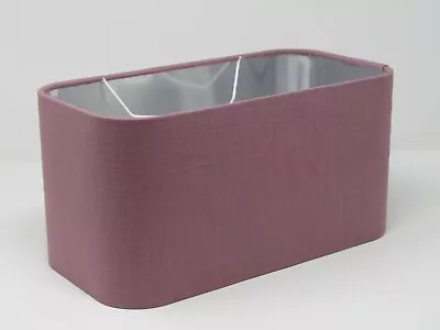 £46.50 • Buy Lampshade Mauve Textured 100% Linen Brushed Silver Rounded Rectangle Light Shade