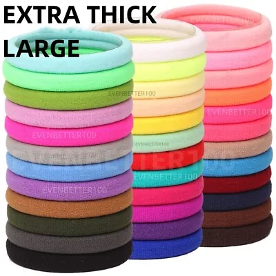 £2.89 • Buy EXTRA THICK STRONG Large Jersey Endless Snag  Free Hair Elastic Bobbles UK